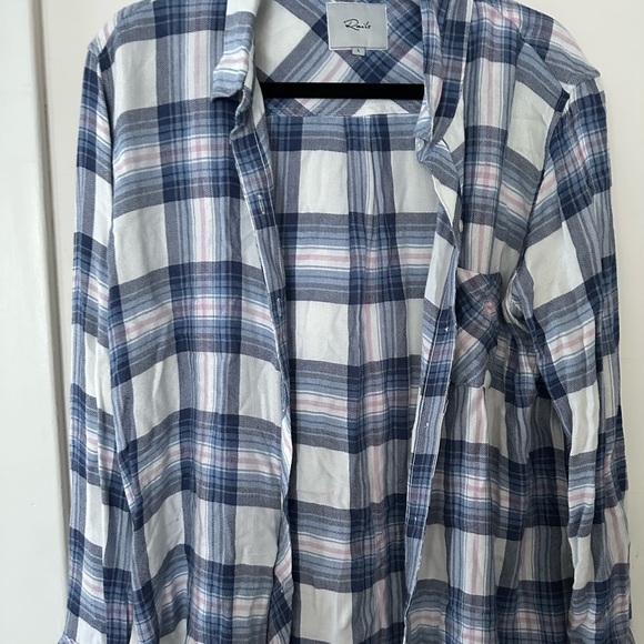 Rails Blue and White Plaid Button-Down Shirt - Picture 1 of 3